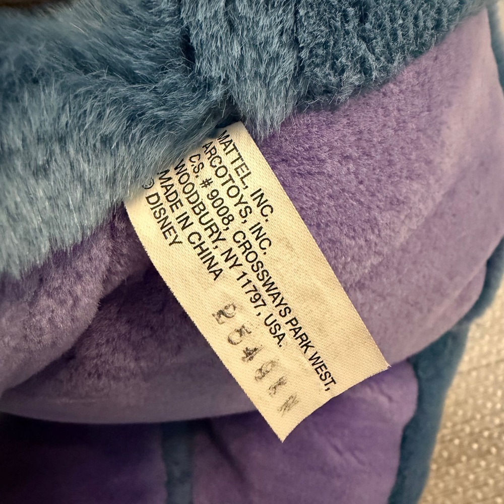 Disney Eeyore Plush Mattel Large Blue Pink Bow Detachable Tail Vintage 90s FLAW - Picture 8 of 16